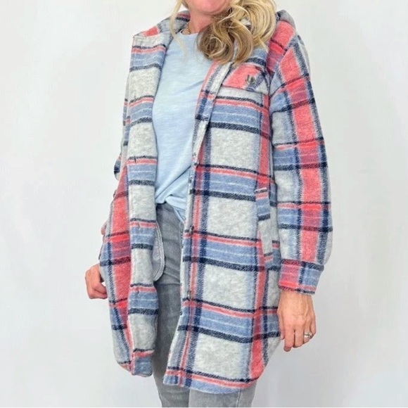TRIBAL XL PLAID JACKET WITH REMOVABLE HOOD - Picture 1 of 14